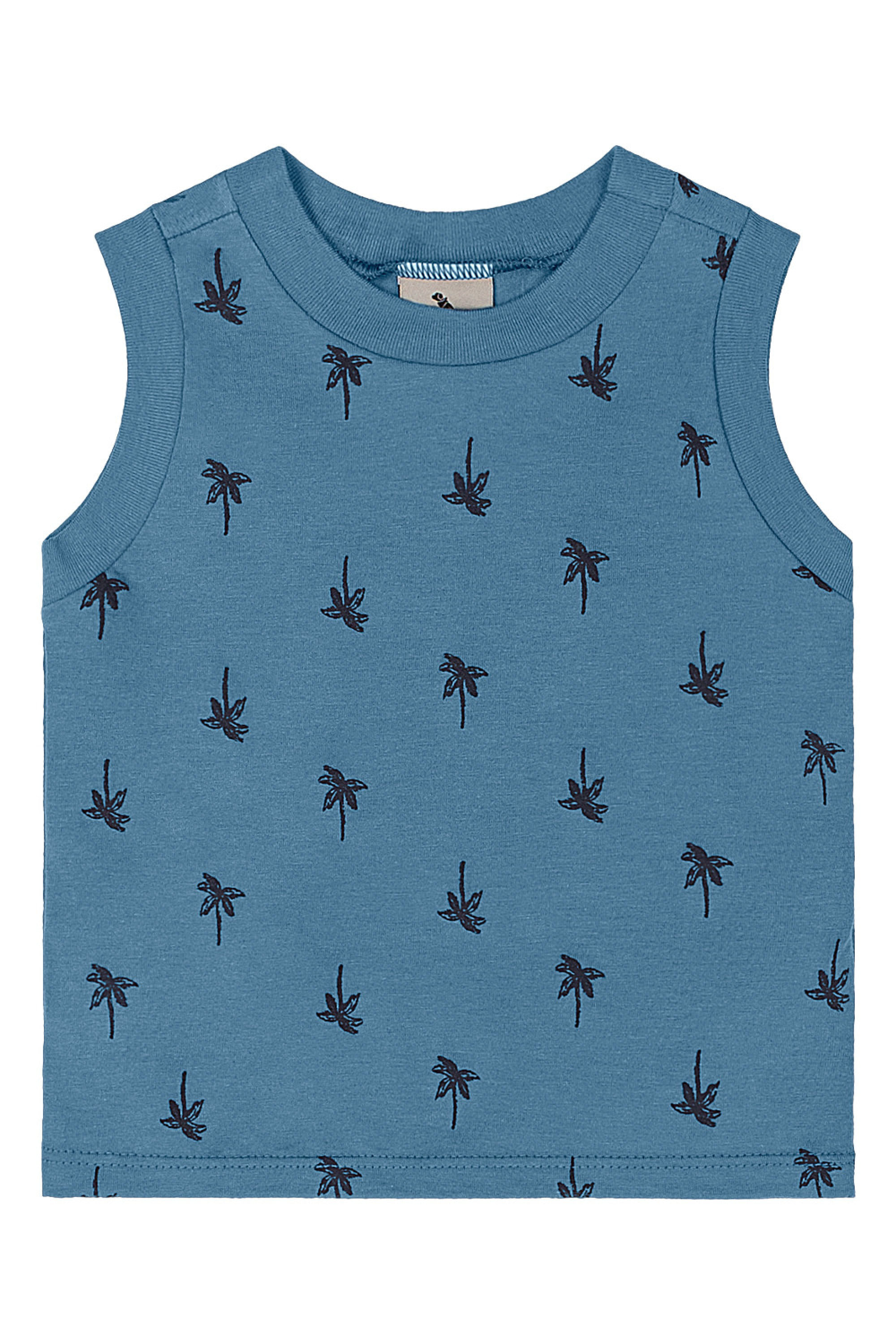 Conjunto para Menino Regata Estampada e Bermuda (Azul) Quimby - Imagem 27